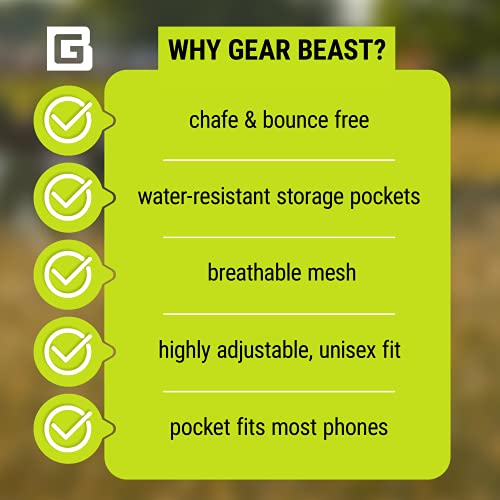 Gear Beast Running Backpack Unisex - Running Vest for Jogging, Hiking and Cycling - Compatible with Most Smartphones, Black