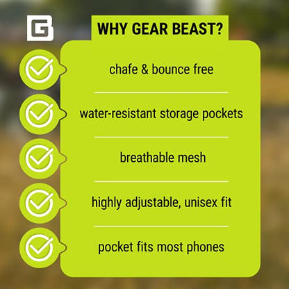 Gear Beast Running Backpack Unisex - Running Vest for Jogging, Hiking and Cycling - Compatible with Most Smartphones, Black