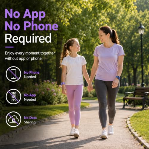 Fitness Tracker No APP No Phone Needed, Compatible with Apple Find My - color: Blue
