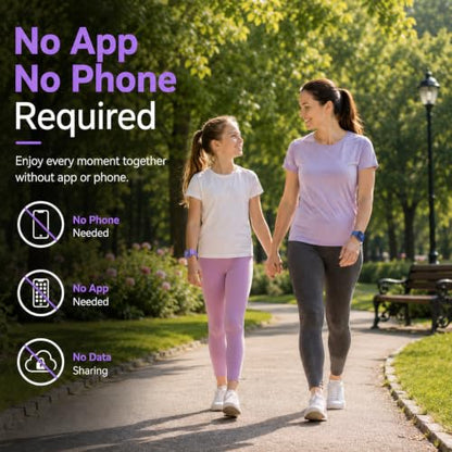 Fitness Tracker No APP No Phone Needed, Compatible with Apple Find My - color: Blue