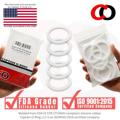 Captain O-Ring – Replacement Lid Gaskets for Hydro Flask Wide Mouth Flex Caps (5 Pack)