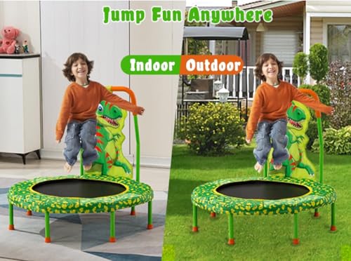 SSLine No-Gap 36'' Trampoline for Kids Toddler with Safety Pad, 36 inch Mini Trampoline with Heavy Duty Frame Indoor, Small Trampolines Max Load 220lbs, Gifts for Boys and Girls - color: Green