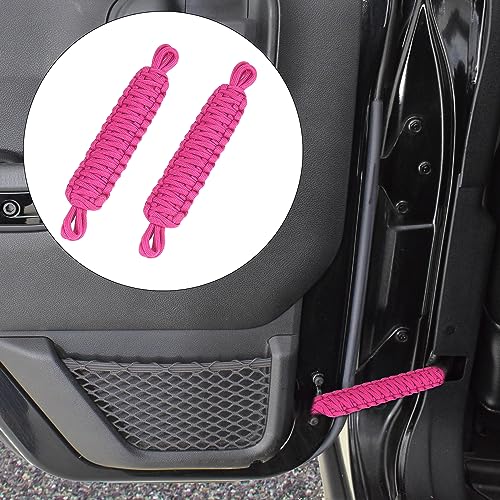 X AUTOHAUX Door Limiting Straps Swing Limiter for Jeep Wrangler JK JL 97-21 - color: Pink