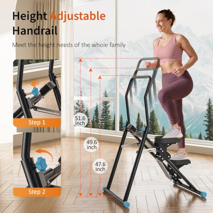 MOMODA Stair Stepper Resistance Adjustable Folding Vertical Climber Machine for Home Gym