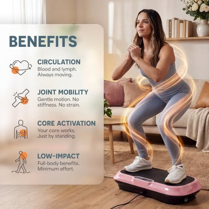 Lifepro Waver Vibration Plate Exercise Machine with 99 Speeds & 10 Presets - color: Pink