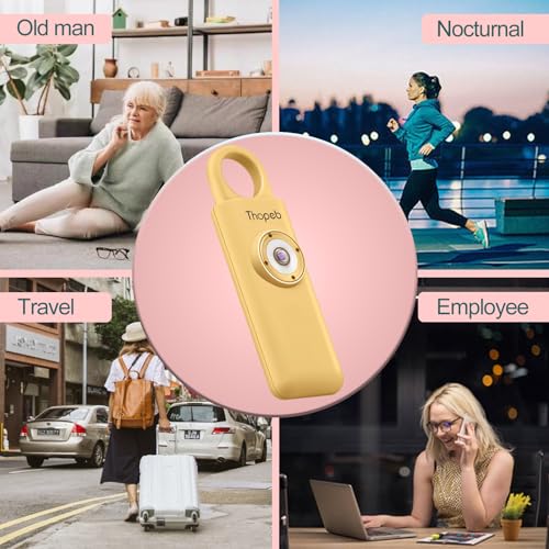 Personal Safety Alarm for Women – Superior Loud Siren & SOS Strobe - color: Metallic Gold