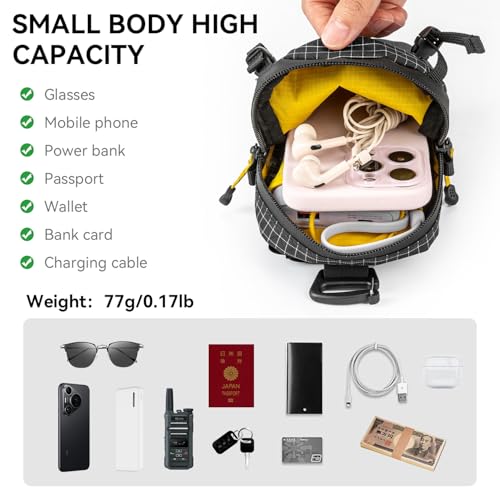 HIKEMAN Backpack Strap Pouch - Backpacking Phone Pouch, Waterproof Backpack Shoulder Strap Phone Pocket Attachment Bag for Hikers, Lightweight Outddoor Bag for Hiking, Travel, Cycling (Army Green) - color: Army Green