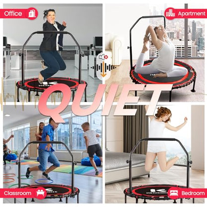 K KENSONE 40/48" Rebounder Trampoline for Adults, Bungee, 450/550 LBS Quiet - color: Red, size: 40" U-Bar