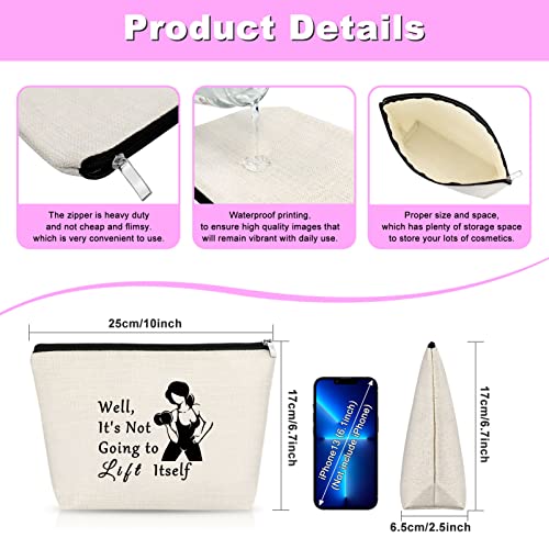 Fitness Lover Gift Weightlifting Makeup Bag Fitness Instructor Gift Weightlifter Cosmetic Bag Thank You Gift for Fitness Coach Appreciation Trainer Gift Coworker Retirement Gift - color: Fitness Lover Gift