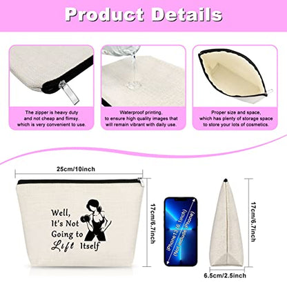 Fitness Lover Gift Weightlifting Makeup Bag Fitness Instructor Gift Weightlifter Cosmetic Bag Thank You Gift for Fitness Coach Appreciation Trainer Gift Coworker Retirement Gift - color: Fitness Lover Gift