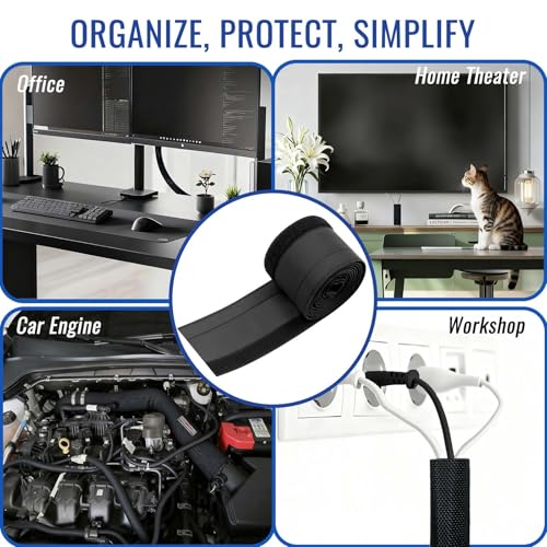 1" - 6.6 Ft Dog/Cat Cord Protector, Hook and Loop Cable Sleeve - size: 1" - 6.6Ft
