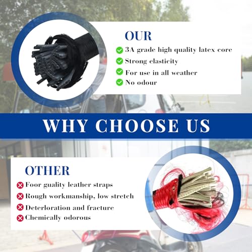 5Pcs 24Inch Bungee Cords with Hooks, Heavy-Duty Weatherproof Outdoor Elastic Straps for Luggage, Camping, Tarps, Bike Racks, Tents or Garden Tidying - size: 24inch×5pcs, Black