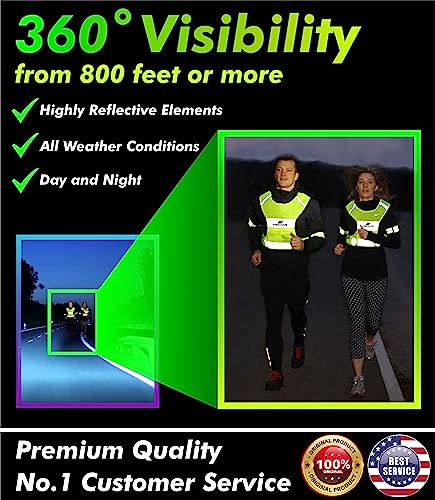 FREEMOVE Reflective Vest - Running Gear + 2 Bands & Bag/Ultralight & Comfy Safety Vests for Running, Walking, Cycling - size: X-Small