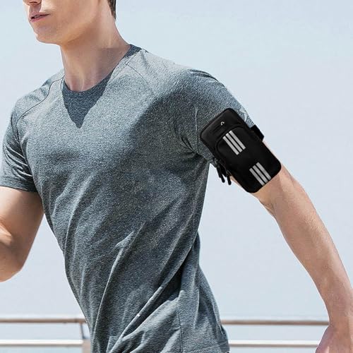 Running Phone Holder, Waterproof Double-Sided Zipper Running Arm Band with Headphone Jack and Reflective Strip, Cell Phone Purse with Detachable and Adjustable Shoulder Strap (Blue) - color: Blue
