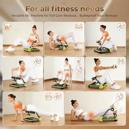 Ab Machine,with 3 Resistance Levels and Removable Auxiliary Handle - color: Green