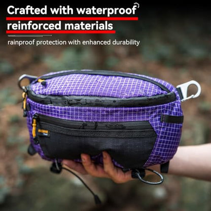 HIKEMAN Waist Bag Strap Pack Pouch for Backpack Lightweight Phone Pocket - color: Black