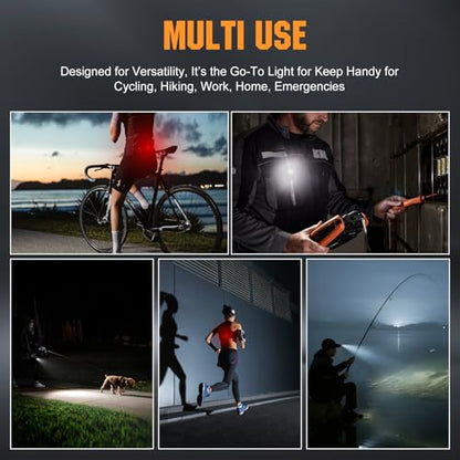 VTIGER C1 Rechargeable EDC Flashlight Clip-on Light, 1300 Lumens Powerful Portable Mini Swivel Clip Light,Multi-Mode,IPX6 Waterproof, Magnetic Small Pocket Lights for Cycling,Working,Emergency,Signal - color: OD Green