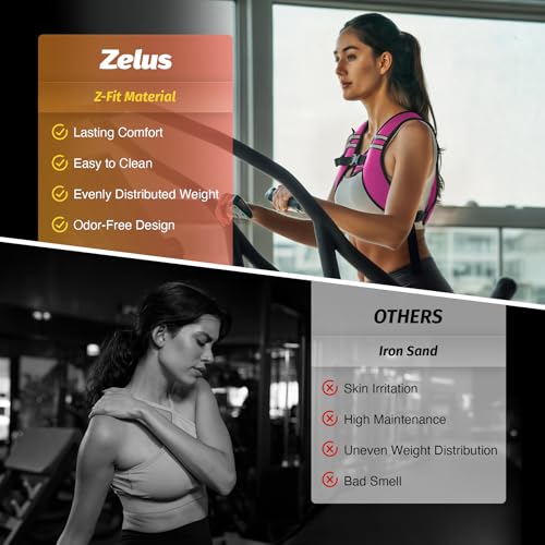 Zelus Weighted Vest for Women Men, Washable Z-Fit Weighted Vest 5/10/15lb - color: Pink, size: 10 LB