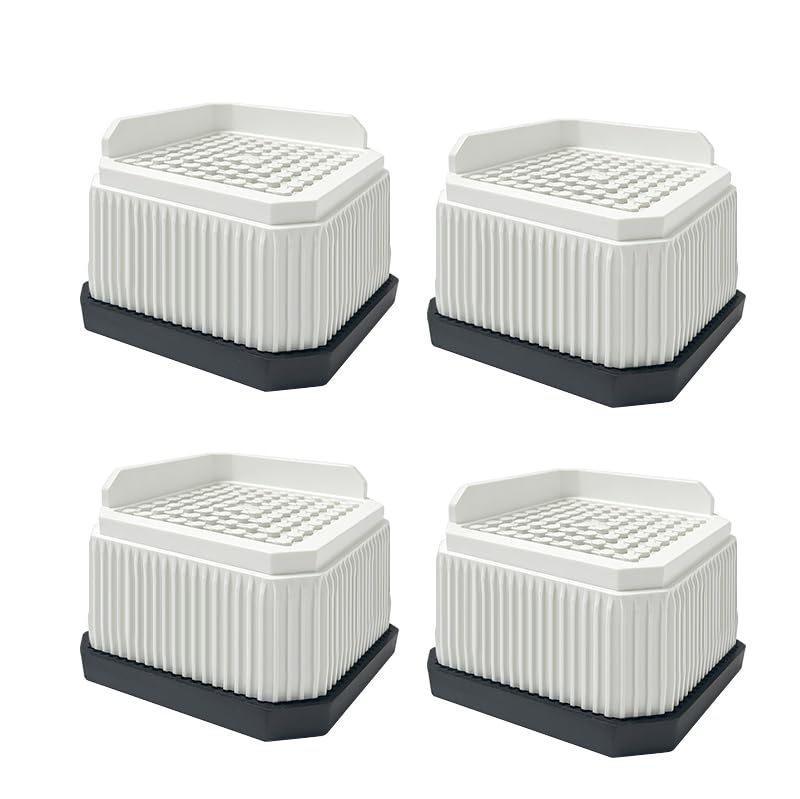4 Pack Stackable Treadmill Riser Blocks, for Gym and Home Use - color: White, size: 1 layer(2nches)
