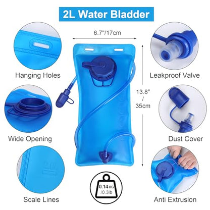 Ouplea Small Running Hydration Backpack Hydro Vest with 2L Water Bladder - color: Grey