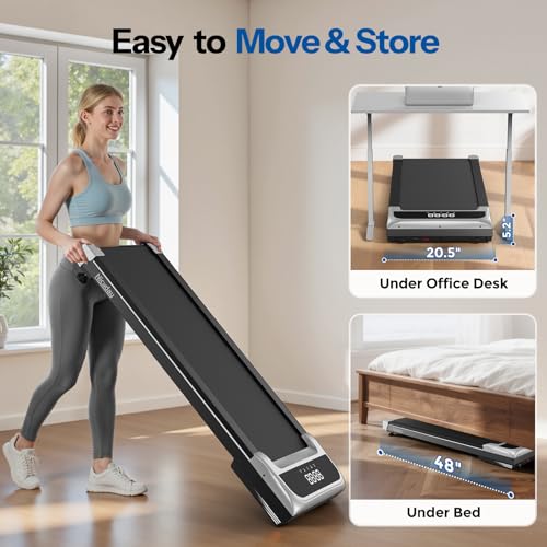 Niceday Walking Pad Treadmill with 10% Auto Incline, 400lbs Weight Capacity, Under Desk Treadmill for Home Office, 3HP Brushless Ultra-Quiet