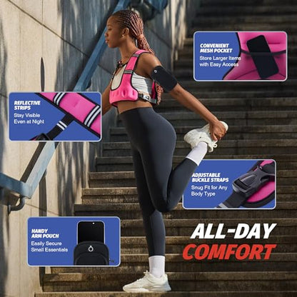 ZELUS Weighted Vest for Women & Men, U-Shaped Running Vest with Arm Pocket - color: Pink, size: 20LB