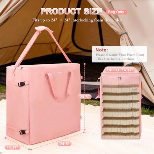 Foam Mat Storage Bag for 24" Interlocking EVA Foam Mats, Portable Carry Bag