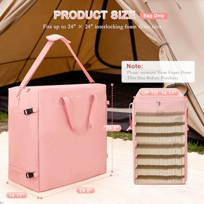 Foam Mat Storage Bag for 24" Interlocking EVA Foam Mats, Portable Carry Bag