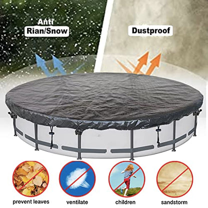 SIHAIAN Round Pool Cover 12Ft Pool Cover for Above Ground Pools Round Pool Weather Cover Waterproof and Dust-Proof Pool Covers Suitable for Trampolines and Swimming Pool - size: 12'2" x 12'2" (Round Pool Cover)