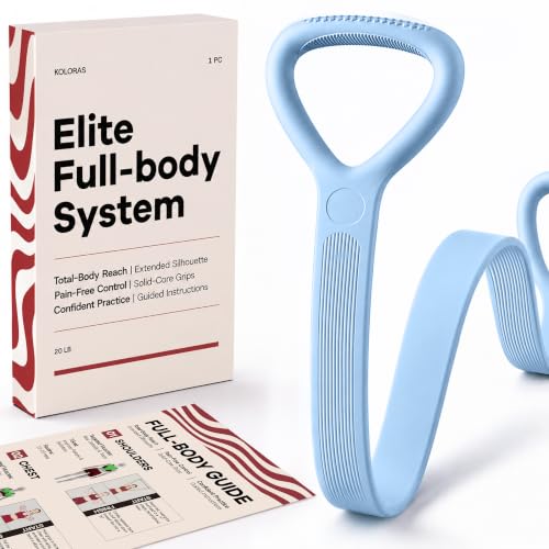Figure 8 Resistance Band with Full Body Workout Guide, 20LB Total Body Exercise Band with Comfortable Solid Handles for Arms, Back, Shoulders, Stretching & Home Workout - color: Blue 35LB