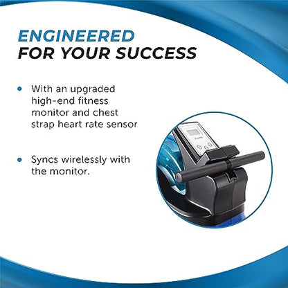 Stamina Inmotion Rower Compact, Efficient Cardiovascular Rowing Machine Smooth Adjustable Tension - color: black, blue