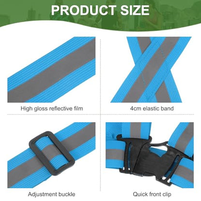 PATIKIL Reflective Safety Vest, Hi-Vis Safety Vests, Adjustable High Visibility Reflective Strips for Outdoor Jogging - color: Sky Blue
