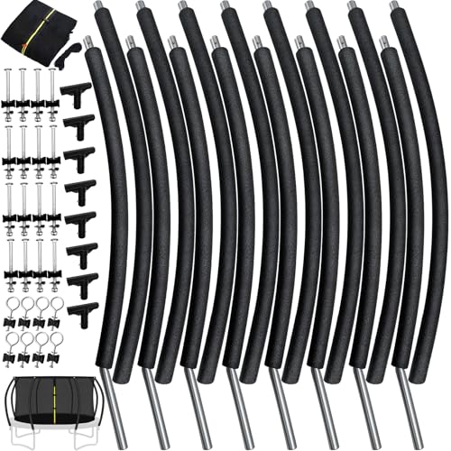 10 ft 8 Pcs Trampoline Curved Poles with Enclosure Net