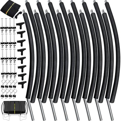 10 ft 8 Pcs Trampoline Curved Poles with Enclosure Net