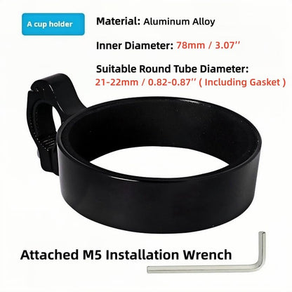 Aluminium Alloy Bike Cup Holder Coffee Holder for Bike Handlebar (A Black) - color: A Cup Holder-Black