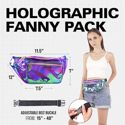 SoJourner Waterproof Holographic Fanny Pack, Transparent Purple - color: Transparent - Purple