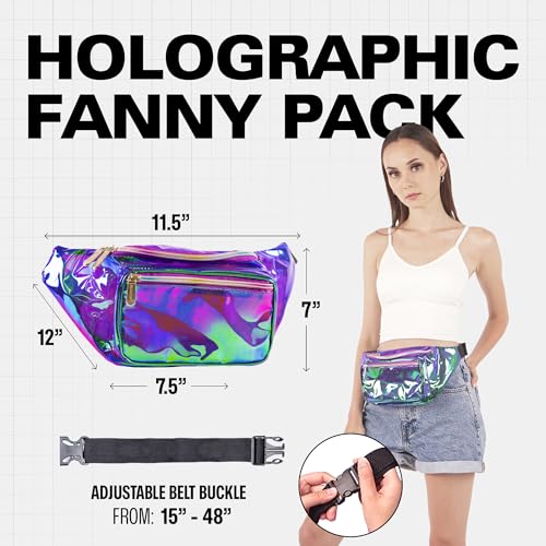 SoJourner Waterproof Holographic Fanny Pack, Transparent Purple - color: Transparent - Purple