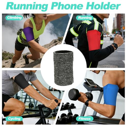 Cell Phone Armband Sleeve, Universal Sports Arm Band Sleeves Stretches to Fit All Phones Holder Linen Black - Fitting for (Fitness ExerciseWorkout/Hiking/Jogging/Gym) - color: Linen Black