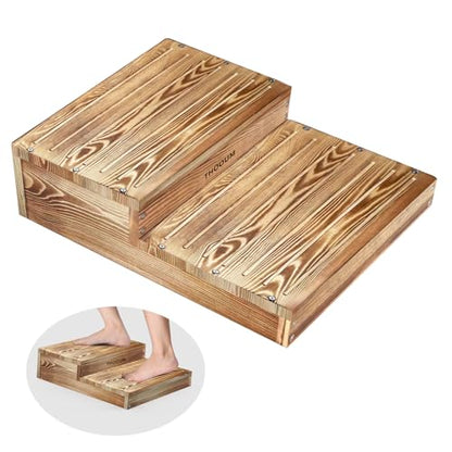 6.0" Height Wooden Moderate 2 Steps Stool for Elderly High Beds, 20.0" W - size: 20.0" W