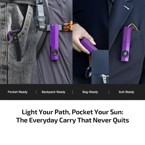 OLIGHT ArkPro EDC Flat Flashlight Rechargeable, Pocket Light, Nebula Violet - color: Nebula Violet