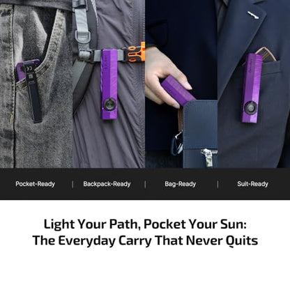 OLIGHT ArkPro EDC Flat Flashlight Rechargeable, Pocket Light, Nebula Violet - color: Nebula Violet