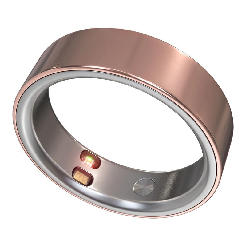 Smart Ring Health Tracker 5ATM Waterproof Sport Ring Exclusive Vibration Alerts Titanium Blood Oxygen/Sleep/Emotional Management Women Cycle Prediction Compatible with iOS/Android Dawn Rose Gold 8.5 - color: Dawn Rose Gold, size: 8.5