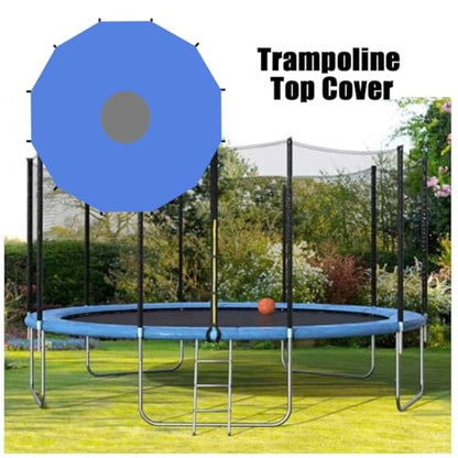 Trampoline Sun Shade Cover 6FT 8FT 10FT 12FT 14FT 16FT Trampoline Top Cover Waterproof Trampoline Canopy Oxford Outdoor Trampoline Accessories - size: 12FT-8Poles