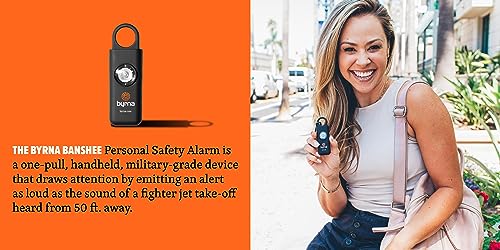 Byrna Banshee Personal Safety Alarm - 130db Loud Military Grade Self Defense Emergency Keychain Siren Device with LED Strobe Alert Light for Women, Men, Children, Elderly, Hikers and Runners (Pink) - color: Pink