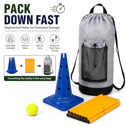 Dog Agility Equipment, 20-Inch Hurdle Set, 10.6 oz Weighted Cones - size: 20-Inch-Blue