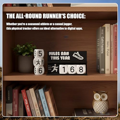 Desk Running Mileage Tracker for Recording Mileage Running Pedometer & Goal Setter, Fitness Motivation Display for Runners, Marathon Training Gift - style: Black Boys