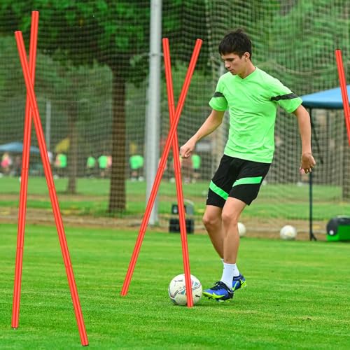 TOBWOLF 6PCS 6FT Adjustable Soccer Agility Training Poles - color: Orange (Vertical Poles)