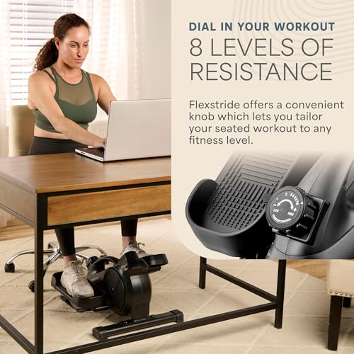 Lifepro Flexstride Under Desk Elliptical with Red Light Therapy Option - color: Black