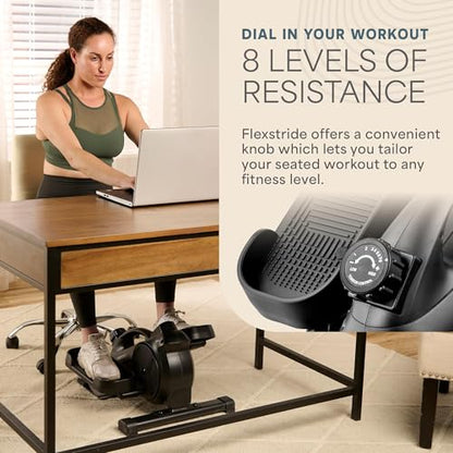 Lifepro Flexstride Under Desk Elliptical with Red Light Therapy Option - color: Black