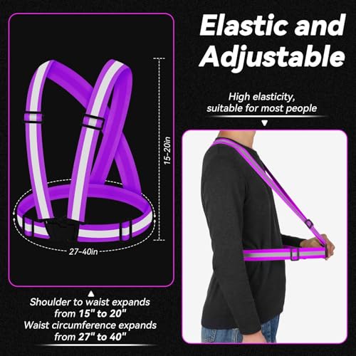 3PCS Reflective Vest Running Gear - color: Purple X3